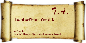 Thanhoffer Anett névjegykártya
